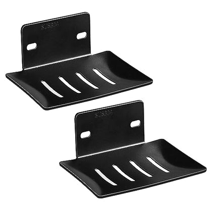 Wall Mounted Soap Dish,304 Stainless Steel Bar Soap Holder-Black 2pcs | Bath Soap Dish for Shower,Bathroom, Kitchen - color: 304 Stainless Steel Black