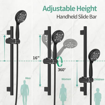 SR SUN RISE Shower Faucet Set - 10 Inch Rain Shower Head with Handheld Spray & Adjustable Slide Bar - Bathroom Shower System Wall Mounted (Valve and Trim Kit Included) - Oil Rubbed Bronze - color: Oil Rubbed Bronze