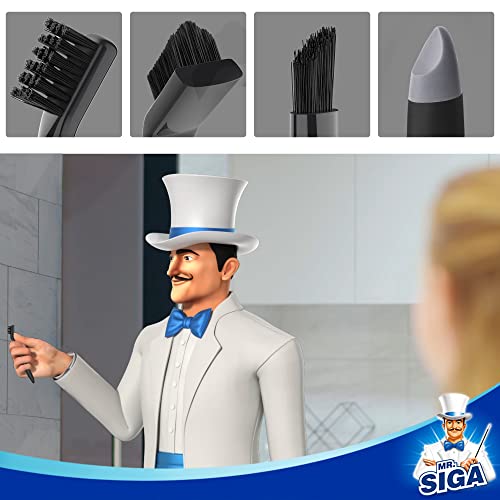 MR.SIGA Grout Cleaner Brush Set - Detail Cleaning Brush Set for Tile, Sink | Grout scub brush, small grout cleaning brush for crevice