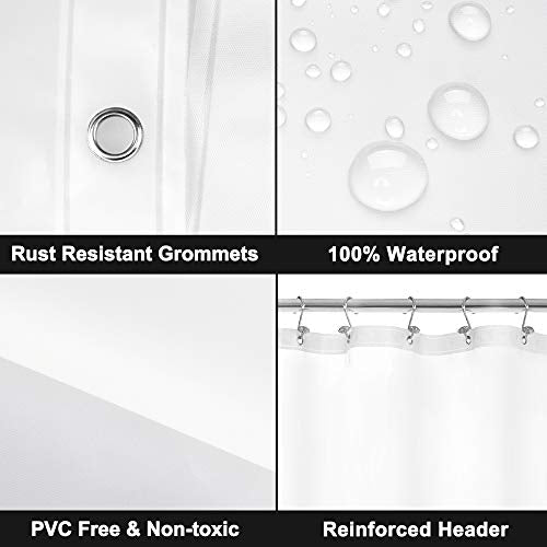 Barossa Design Frosted Shower Curtain Liner Standard Size | Premium PEVA, BPA & PVC Free, No Chemical Smell, Metal Grommets, Lightweight Bath Curtain with 3 Magnets for Bathroom - color: 2a. Frost, size: 72"W x 72"L (Pack of 1)