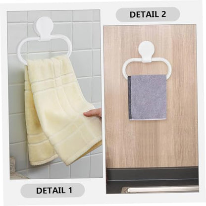 2pcs Adhesive Towel Holder Wall Mount Hand Towel Ring for Bathroom Kitchen No Drilling Needed Minimalist Design Easy Installation Versatile Washcloth Hanger