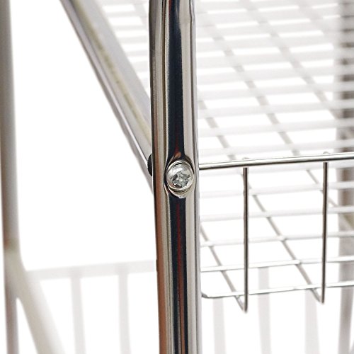 Household Essentials Chrome Iron 3-Basket Storage Cart - color: Chrome