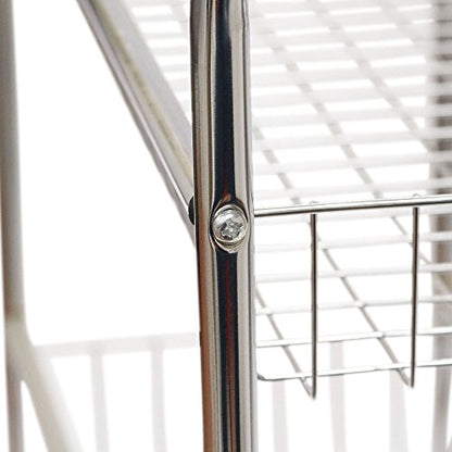 Household Essentials Chrome Iron 3-Basket Storage Cart - color: Chrome