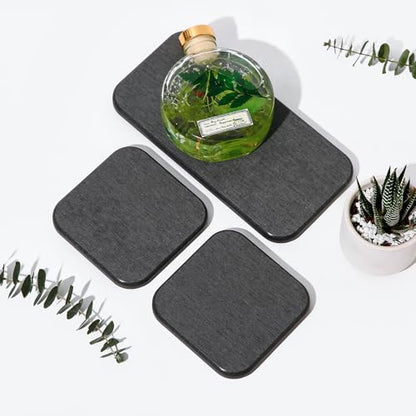3PCS Water Absorbing Diatomaceous Earth Tray for Sink, Fast Drying Soap & Toothbrush Holders for Bathroom Counter, 1 Stone Tray, 2 Stone Coasters