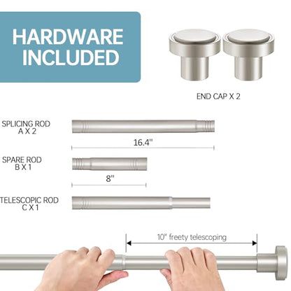 BRIOFOX Shower Curtain Rod Adjustable 18-64 Inch, Stainless Steel Spring Tension Shower Rod No Drilling Non Slip, Silver - color: Silver, size: 18-64 Inch