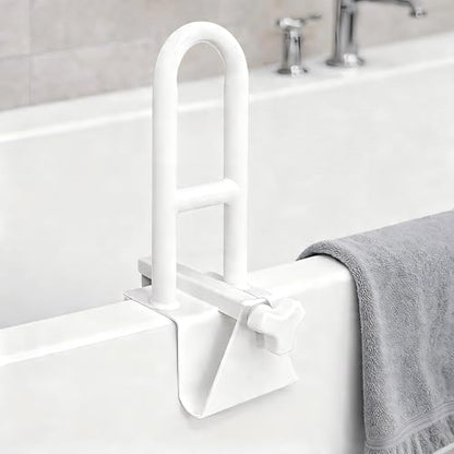 Bathtub Safety Rail Adjustable Shower Grab Bar - White Medical Bathtub Handle Grab Bars for Bathroom, Safety Handle Rail Heavy Duty for Seniors and Elderly