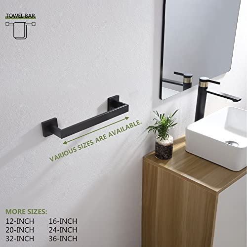 KOKOSIRI 12-Inch Single Towel Bar, Bathroom Kitchen Towel Holder, Wall Mounted SUS304 Stainless Steel Towel Rack 2 Pack, Matte Black, B4003BK-L12-P2 - color: Matte Black, size: 12-Inch (2 Pack)