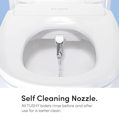 TUSHY Aura Luxury Electric Bidet Seat, Auto Open, Heated, Elongated | Remote Control, Adjustable Temperature, Self-Cleaning Nozzle, Instant Warm Water and Air Dryer, GFCI Outlet Required - style: Aura Elongated Bidet Seat