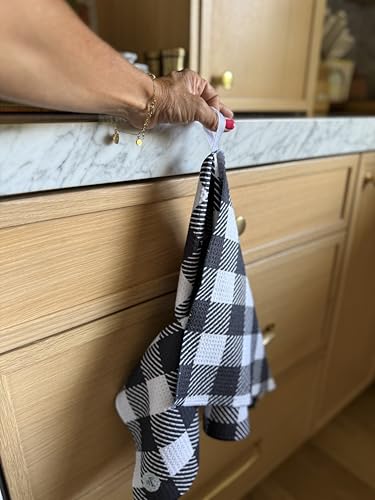 Kitchen Towels, Dish Towels for Kitchen, 2 Pc Kitchen Towel Set | Microfiber Waffle Towels, 16 x 26 inches, with Hanging Loops, Reusable Tea Towels, Cute Kitchen Towels - 2 Pack - color: Fall Leaves Black
