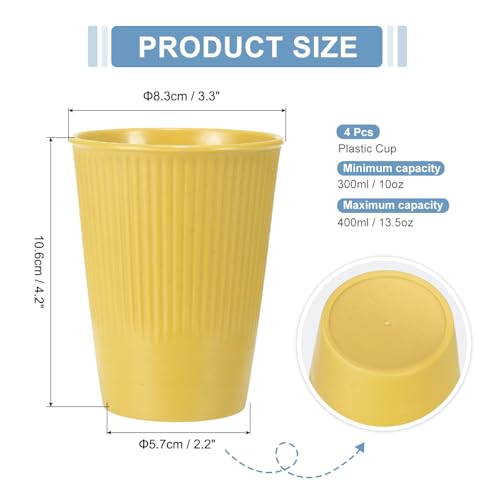 uxcell 4 Pcs Simple Toothbrush Cup, 3.3 x 3.3 x 4.2 Dishwasher Safe Bathroom Tumbler Reusable Plastic Cup Set for Storing Toothpaste Combs, Yellow - color: Yellow