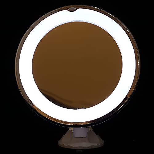 SOLUSTRE Magnifying Led Lighted Makeup Mirror Suction Cup Portable Vanity Mirror for Bathroom and Travel Compact Design for Easy Carrying and Natural Lighting
