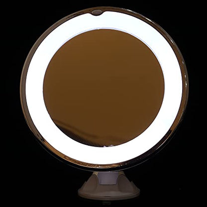 SOLUSTRE Magnifying Led Lighted Makeup Mirror Suction Cup Portable Vanity Mirror for Bathroom and Travel Compact Design for Easy Carrying and Natural Lighting