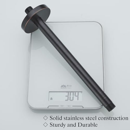 RANDOM Straight Shower Arm with Flange Oil Rubbed Bronze 12 Inches Ceiling Mount Shower Head Extension Arm Ceiling-Mounted For Fixed Shower Head.RD-91038-12-ORB - color: 12″Oil Rubbed Bronze(Round Flange)