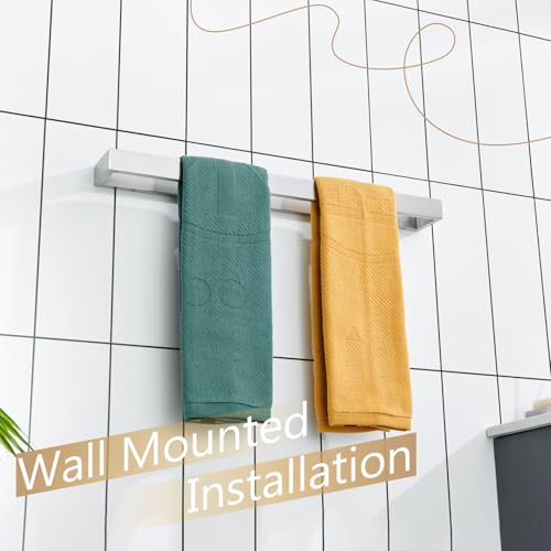 KOKOSIRI Towel Bar Brushed Nickel Bath Towel Hanger Holder 20-Inch Kitchen Rack Stainless Steel for Bathroom Hardware Wall Mount, 1 Pack B4008BR-L20 - color: Brushed Nickel, size: 20-Inch