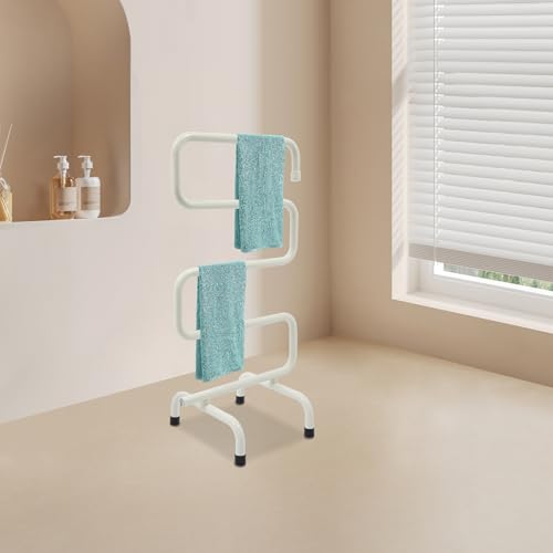 Heated Towel Warmer, Freestanding & Wall-Mounted Towel Rack with Built-in Switch, Overheat Protection & Constant Temperature Control for Bathroom and Spa