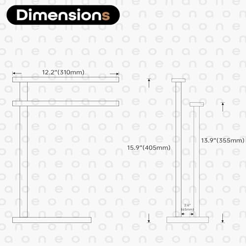 Towel Racks Matte Black Free Standing 2-Tier Hand Towel Holder for Bathroom Vanity Countertop with Thicken Steady Marble Base, Stainless Steel AN7003MB - color: Matte Black, size: 2-Bar