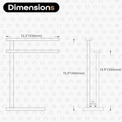 Towel Racks Matte Black Free Standing 2-Tier Hand Towel Holder for Bathroom Vanity Countertop with Thicken Steady Marble Base, Stainless Steel AN7003MB - color: Matte Black, size: 2-Bar