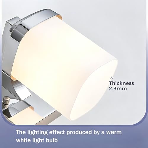 45 Inches Bathroom Vanity Light, 6-Light Chrome Bathroom Light Fixtures Over Mirror, Bathroom Light Shower Lamp with Milky White Square Glass Shade, Modern Farmhouse Lighting Fixtures - color: Chrome, size: 45 Inch : 6-lights