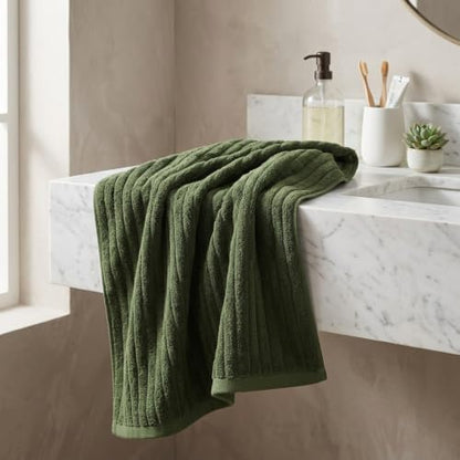 3 Pack Bath Towel Set, 40"x80" Oversized Bath Sheet, Olive Green | Ultra Soft Microfiber, Lint Free, Quick Dry, Highly Absorbent, Full Body Coverage, 1 Bath Sheet, 1 Hand Towel, 1 Washcloth - color: Olive Green, size: 3 Piece Towel Set