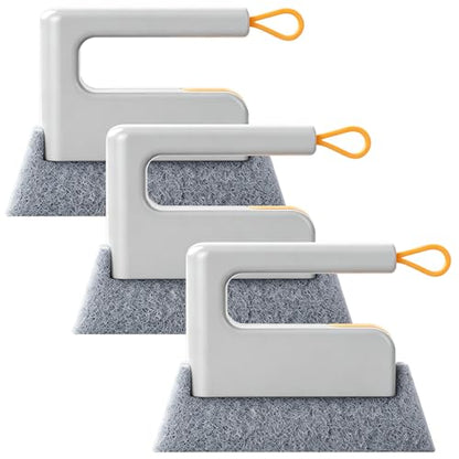 Deep Reach Window Groove Cleaning Brush, Handheld Track Cleaner Tool for Window Slides, Tile Grout, Shutters, Car Vents & Narrow Crevices (Grey) - color: Gray