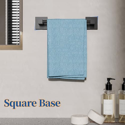 RUACQ Towel Bar, 9" Towel Racks for Bathroom Wall Mounted, Matte Black | Hand Towel Holder, Total Length 10.8 Inch Single Towel Rod, 304 Stainless Steel, Rustproof, Square Base, Heavy Duty, Modern - color: Matte Black, size: 9 inch(Center to Center) Singl