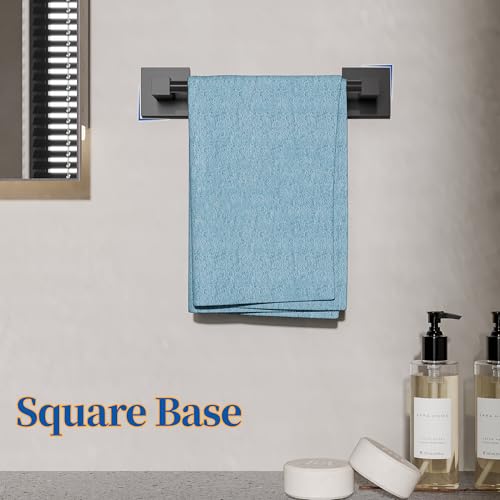 RUACQ Towel Bar, 9" Towel Racks for Bathroom Wall Mounted, Matte Black | Hand Towel Holder, Total Length 10.8 Inch Single Towel Rod, 304 Stainless Steel, Rustproof, Square Base, Heavy Duty, Modern - color: Matte Black, size: 9 inch(Center to Center) Singl