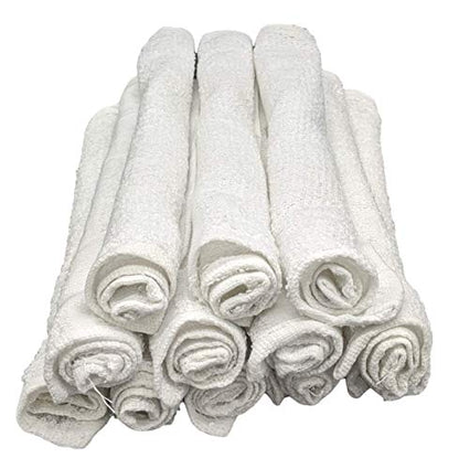 White Cotton Value Washcloths, 12 x 12 in, 24 Pack | Lightweight cotton cloths for painting, staining, crafts, garage, kitchen, bath or utility cleanup; 1.00 oz ea - size: 3/4 LB Per Dozen