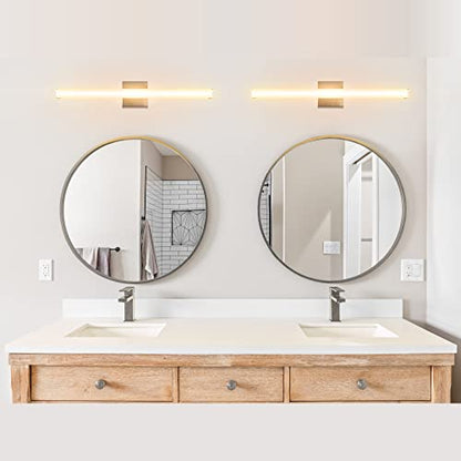 Ultralux Slim LED Vanity Light Bar - Wall Mounted LED Light Bar - TRIAC Dimmable, Modern Bathroom Light Fixture - 14.5 W, 3000K, Bright LED Vanity Mirror Light - (24 inch - 1 Pack, Brushed Nickel) - color: Brushed Nickel
