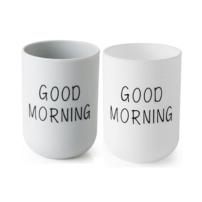 Toothbrush Cup 2Pcs, Bathroom Toothbrush Holder, Storage Cup 300ml, Drinking Cup, Reusable (Gray + White) - color: Gray + White
