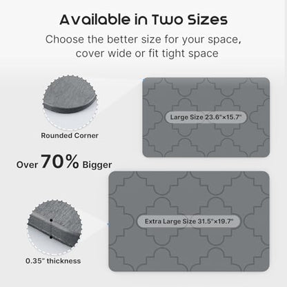 ArtyCozy Extra Large Stone Bath Mat Non-Slip Base, 31.5" × 19.7", Dark Grey | Super Absorbent Quick Drying Diatomaceous Earth Mat for Bathroom, Easy to Store, Easy to Clean - size: 31.5" x 19.7" (Rectangular)
