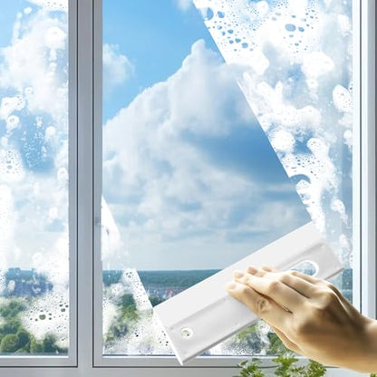 3 Pieces Mini Soft Silicone Window Squeegee, Hand Water Scraper with Hanging Hole, Small Mirror Cleaning Squeegee for Shower Glass Car Bathroom Dink Countertop (White) - color: White