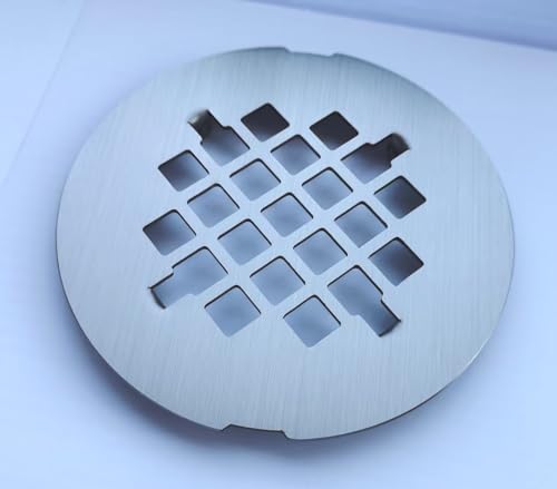 4-1/4 inches Snap-On Round Shower Drain Cover, Stainless Steel (Brushed Nickel) - color: Brushed Nickel