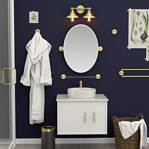 Gatco 5053 Designer II Towel Ring, Brushed Brass/Wall Mounted 6.50" Hand, Face Towel Ring for Bathroom - color: Brushed Brass