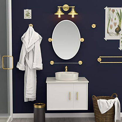 Gatco 5053 Designer II Towel Ring, Brushed Brass/Wall Mounted 6.50" Hand, Face Towel Ring for Bathroom - color: Brushed Brass