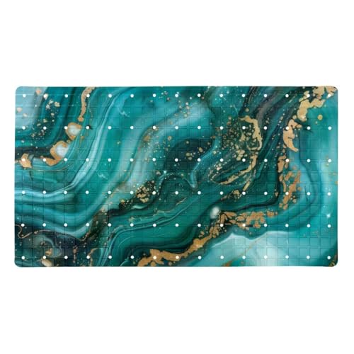 Shower Mat Non Slip, Green Marble with Gold Veins Anti Slip Bath Mat for Tub, 26.8 x 15.1 Inch Bathtub Mat with Suction Cups and Drain Holes, Machine Washable - color: Multi 6