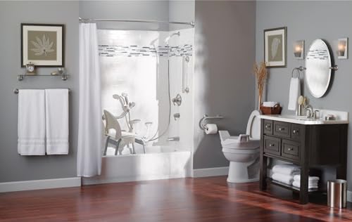 Moen LR8724D1GCH Bathroom Safety 24-Inch Designer Bathroom Grab Bar with Curled Grip, Stainless - color: Chrome