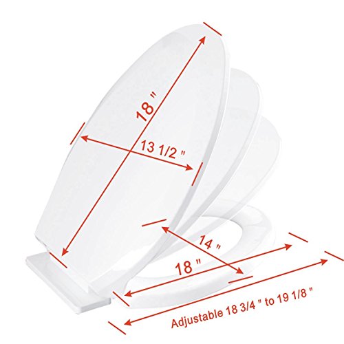 Renovators Supply Manufacturing White Plastic Soft Close Toilet Seat Elongated Slow Close Toilet Seat With Adjustable Mounting Hardware Pack Of 3 - color: White, size: Pack of 3