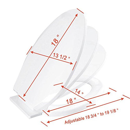 Renovators Supply Manufacturing White Plastic Soft Close Toilet Seat Elongated Slow Close Toilet Seat With Adjustable Mounting Hardware Pack Of 3 - color: White, size: Pack of 3