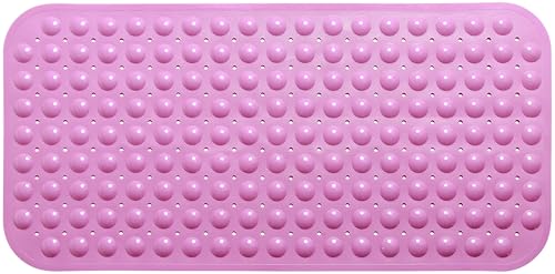 Large Non-Slip Bathtub & Shower Mat 31”x16” (Smooth/Non-Textured Tubs Only) Safe, Clean, Machine-Washable, Superior Grip&Drainage, Vinyl, Opaque Pink - color: Opaque Pink, size: Large (31"x16")