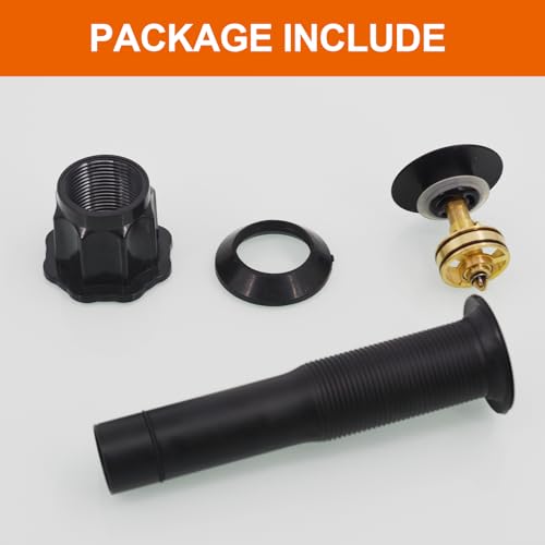 Bathroom Sink Drain Without Overflow, Matte Black Bathroom Sink Stopper for Vanity Vessel Sink, Rapid Draining Stainless Steel Pop Up Drain with Hair Catcher Anti-Clog Strainer - color: Matte Black