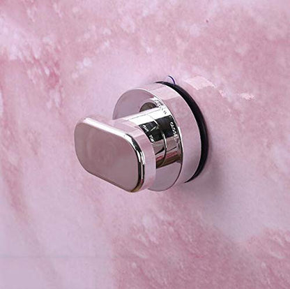 Glass Handle, Suction Cup Handle, Suitable for Bathroom, Cabinet, Terrace Sliding Doors, Shower Handrail. No Holes Needed - color: Small silver