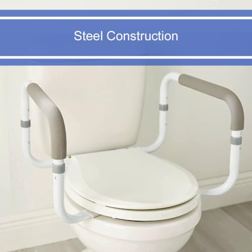 McKesson White Steel Toilet Safety Rail, 2 ct | up to 300 lbs - size: 16-1/2 to 19-1/2 Inch Width (2 ct)