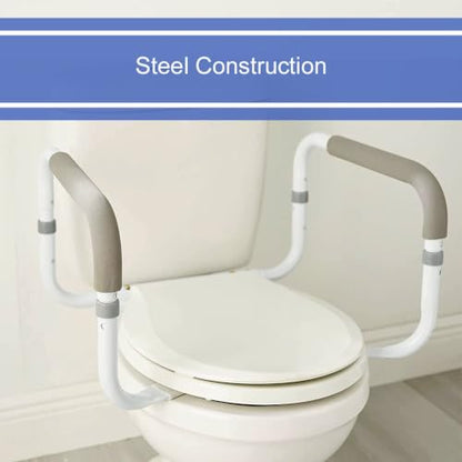 McKesson White Steel Toilet Safety Rail, 1 ct | up to 300 lbs - size: 16-1/2 to 19-1/2 Inch Width (1 ct)