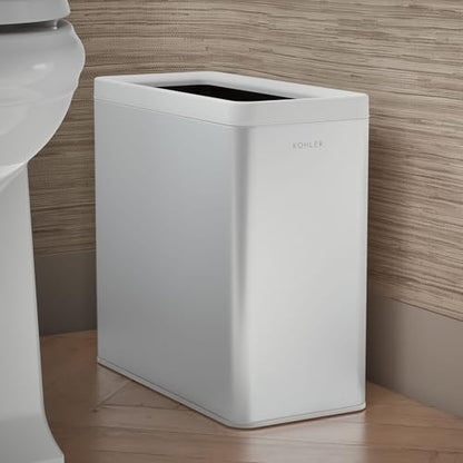 Kohler K-31313-STW 12-Liter Open-Top Trash Can, White Stainless Steel - color: White Stainless Steel, size: 3.1 Gallon - Open Top