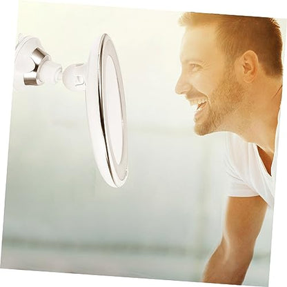 LED Lighted Makeup Mirror with Suction Cup Magnifying Vanity Mirror for Detailed Grooming for Travel and Home Use for Women