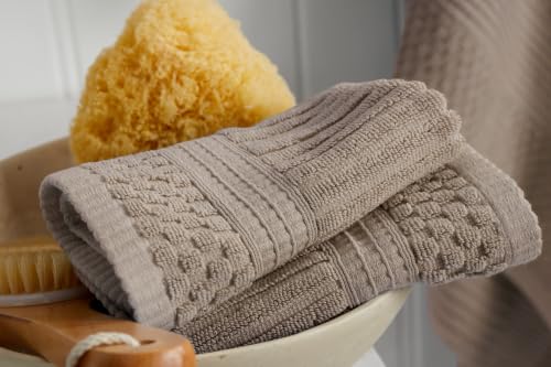 100% Cotton Bath Towel Set | 6-Piece Set | Textured | Cobblestone - color: Cobblestone, size: 6 Piece Set