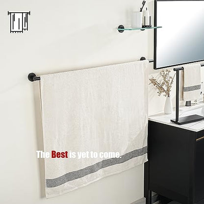 JQK Bath Towel Bar Black, 39 Inch 304 Stainless Steel Thicken 1mm Single Towel Rack for Bathroom, Towel Holder Wall Mount, Useable Length 36 Inch, TB110L36-PB - color: Black, size: 39 Inch