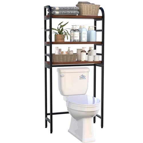 3-Tier Over-the-Toilet Storage Rack, Freestanding Bathroom Organizer | Space-Saving 3-Tier Design, Rust-Resistant Steel Frame, Fits Most Toilets, Easy Assembly (Black) - color: Black