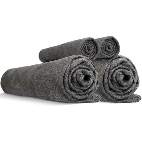 Car Drying Towel,Extra Large,Scratch Free,Super Absorbent,4 Pack | Microfiber Towels for Cars,Micro Fiber Auto Drying Towel,Reusable Wash Towels for Auto Detailing Flash,Car Cleaning Supplies - color: Dark Grey