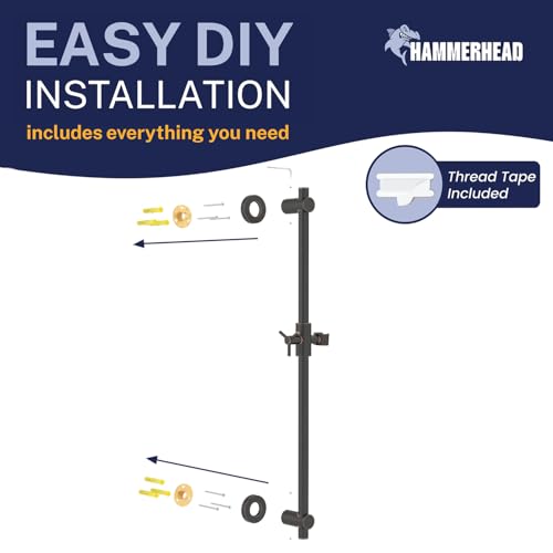 HammerHead Showers Solid Metal 27.5-Inch Shower Slide Bar for Hand held Shower Heads, Adjustable Height Showerhead with Hose Rail System, Easily Adjust Height & Angle of Handshower, Oil Rubbed Bronze - color: Oil Rubbed Bronze